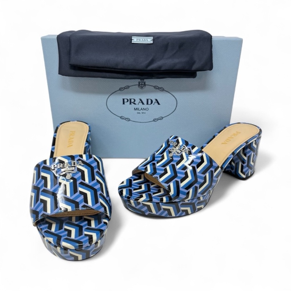Prada Multicolor Geometric Heeled Sandals